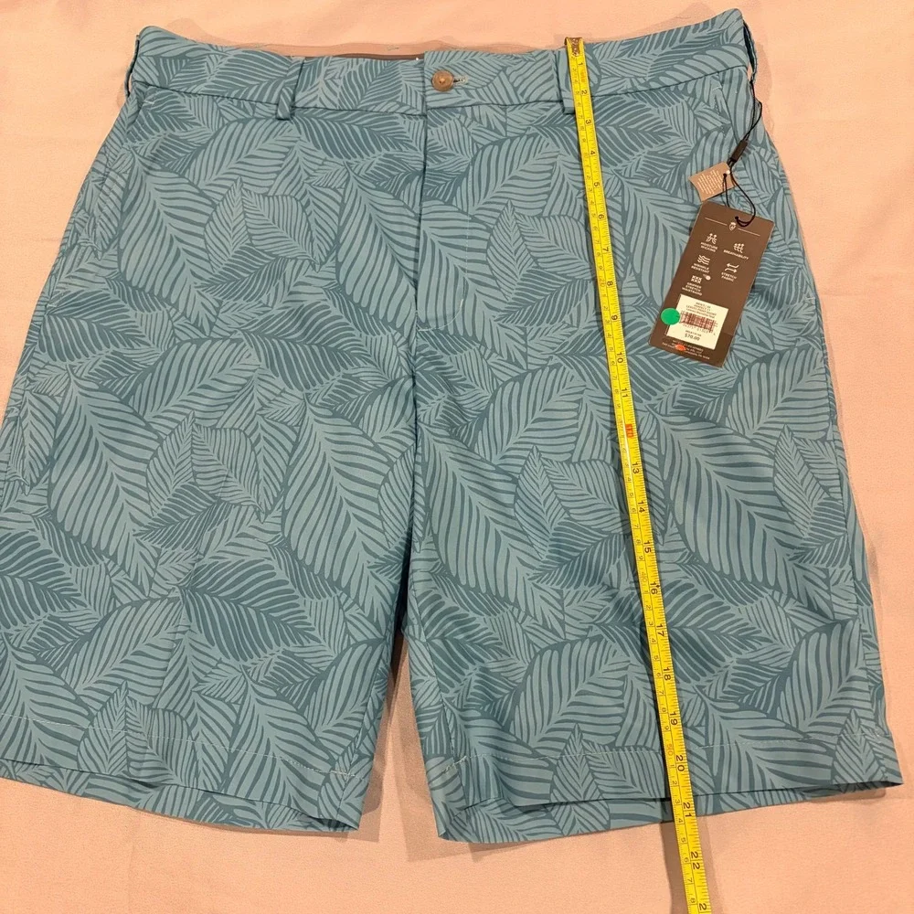 Walter Hagen Mens Perfect 11 Leaves Print Golf Shorts Teal 36 MGA14156